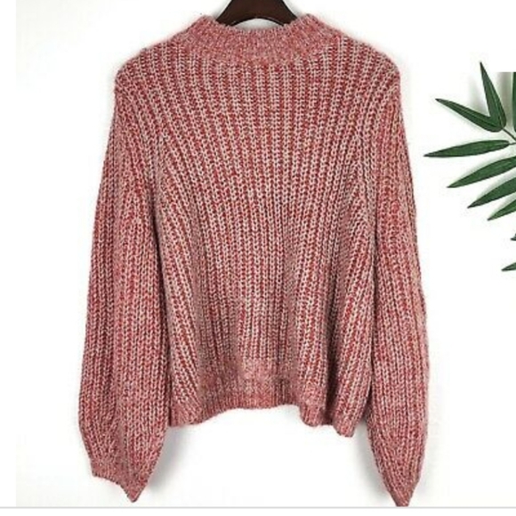 BP. | Red Chinoise Oversized Marl Stitch Sweater - Picture 5 of 8